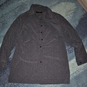 Womens Vintage? Simply Manakin Charcoal Button-Up Shirt/Jacket
